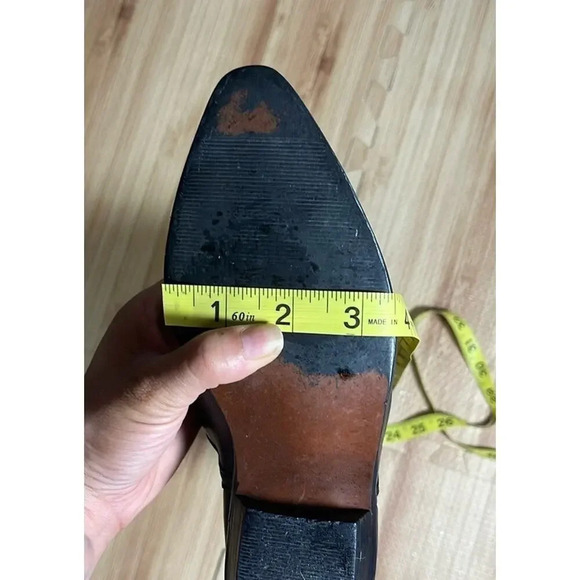 Vintage Nine West Black Cognac Leather Western Boot Women's Size 6 - Picture 7 of 9